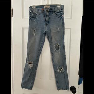 Gap 28 High Rise Slim Straight distressed jeans